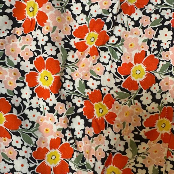 J.Crew Mercantile Orange Floral Wrap Midi Dress-XS - Picture 13 of 13